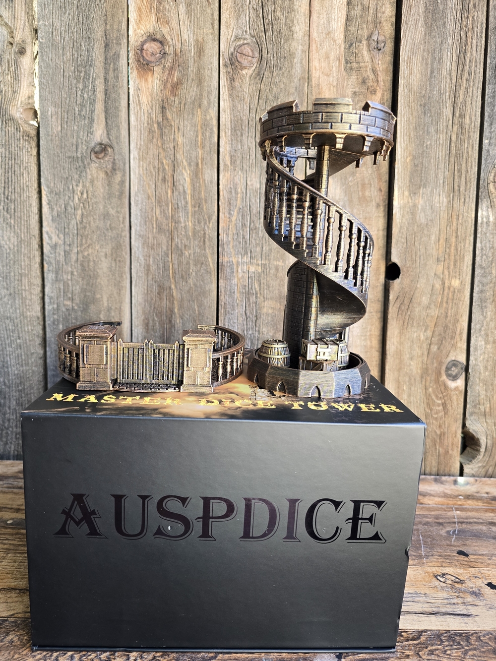 Bronze Spiral Tower Dice Tower Bronze Finish